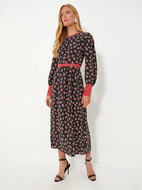 HUNTER BELL Casper Onyx Midi Heart Dress